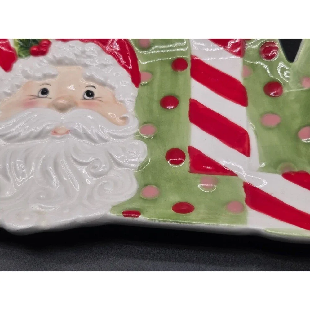 Fitz And Floyd Christmas Santa Jolly Snack Therapy Wall Hanging Tray 2009